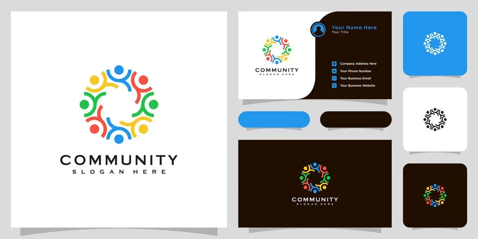 Abstract people vector design represents teamwork, diversity, signs and symbo Stock Illustration
