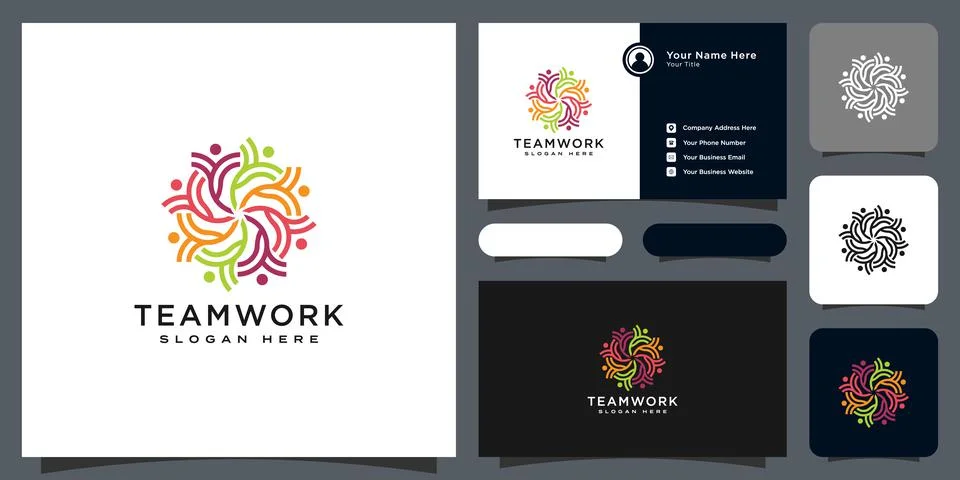 Abstract people vector design represents teamwork, diversity, signs and symbo Stock Illustration