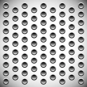Abstract perforated metal surface / sheet. Studded, punctured metal. Dimples  Stock Illustration
