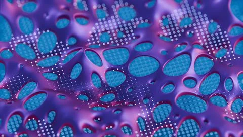 Abstract Perforated Pattern with Gradient Colors on Blue Background.. Stock Illustration