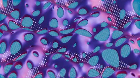 Abstract Perforated Pattern with Gradient Colors on Blue Background.. Stock Illustration