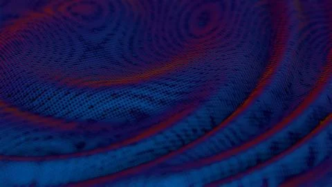 Abstract perforated surface with flowing wave patterns in purple and orange t Stock Illustration