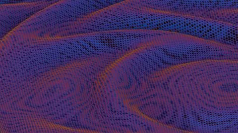 Abstract perforated surface with flowing wave patterns in purple and orange t Stock Illustration