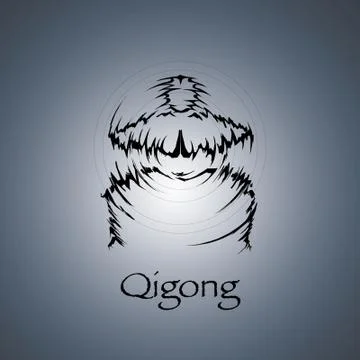 Abstract person doing Qigong Stock Illustration