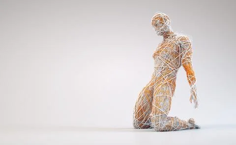 Abstract person posing. Uniqueness and complexity concept Stock Illustration