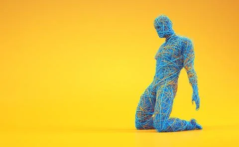 Abstract person posing. Uniqueness and complexity concept. Stock Illustration