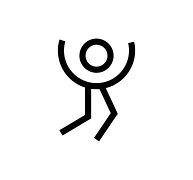 Abstract person vector icon representing freedom success happiness and active 库存插图