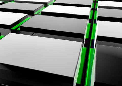 Abstract perspective background. cubes background - 3d render Stock Illustration