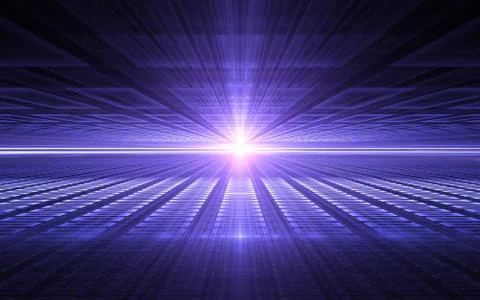 Abstract perspective futuristic technology background. Time warp, Cyberspace. Stock Illustration