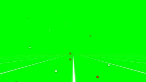 Abstract perspective graphic with floating circles on a bright green field Stock Footage 340904211