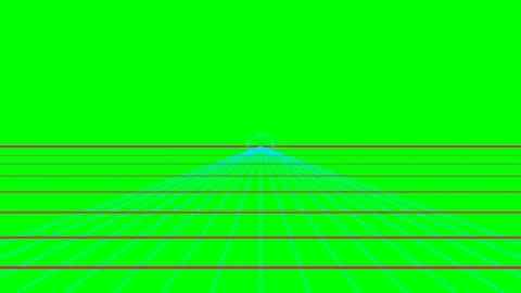 Abstract perspective grid lines converging on a horizon against green screen Stock Footage 341823612