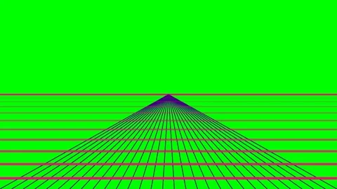 Abstract perspective grid lines receding into a vibrant green background Stock Footage 340902813