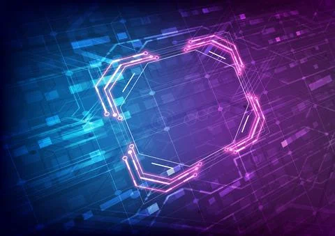 Abstract perspective hardware and software background. Circuit board, Chip pr イラスト素材