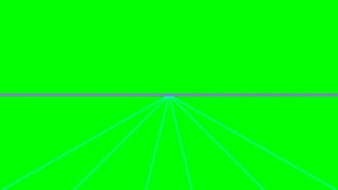 Abstract perspective lines converging on a horizon against a green background Stock Footage 340903658