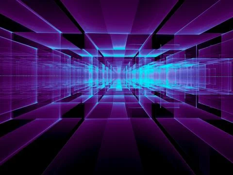 Abstract perspective technology background - digitally generated Stock Illustration