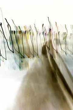 Abstract Perspective with Vertical Lines on the Sidewalk Stock Photos