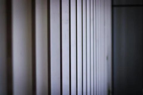 Abstract Perspective View of Vertical Blinds in White and Black Colors Stock Photos