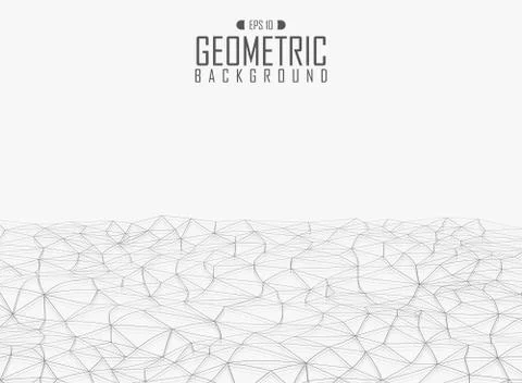 Abstract of perspective wave gray line triangle pattern geometric background. Stockillustratie