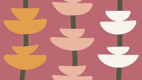 Abstract Petal Shapes in Vertical Rows Background Stock Illustration