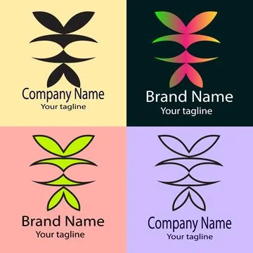 Abstract Petal Stack logo 스톡 일러스트