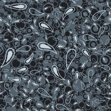 Abstract petals seamless pattern.  Decorative retro dark background. Stock Illustration