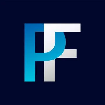 Abstract PF letter logo design template. Vector Logo Illustration. Stock Illustration