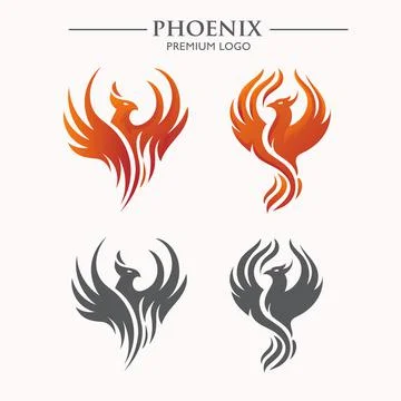 Abstract Phoenix bird logo vector illustration Stock Illustration