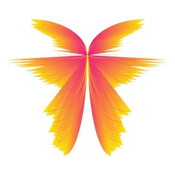 Abstract Phoenix Wings Gradient Vector – Symmetrical Fire Angel Energy Logo Desi 库存插图