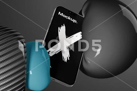 Abstract Phone Mockup Display PSD-sjabloon