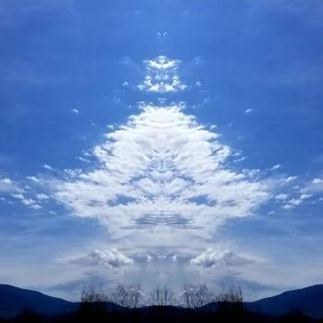 Abstract Photo Collage of Dramatic Cloudscape Sky 2 Foto stock