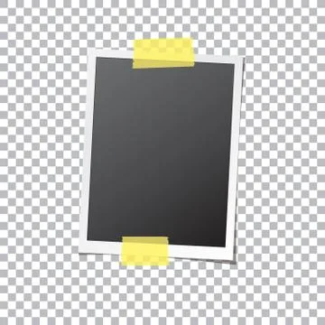Abstract Photo Frame Fixed by Sticky Tape Stock Illustration