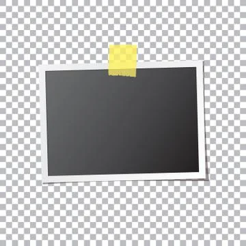 Abstract Photo Frame Fixed by Sticky Tape Stock Illustration