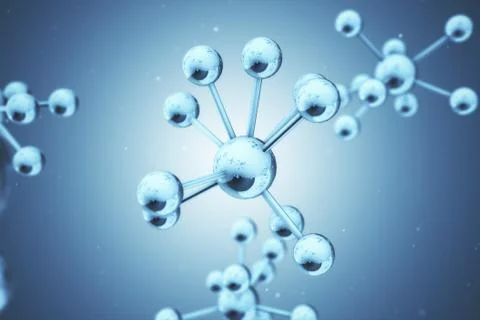 Abstract physics science molecule background 3d illustration Stock Illustration