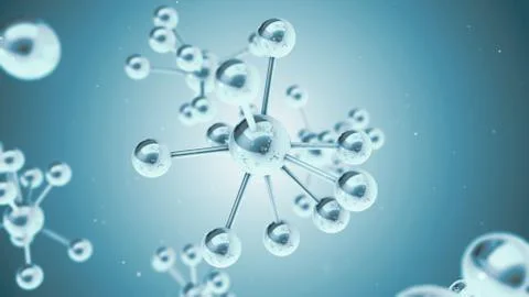 Abstract physics science molecule background 3d illustration Stock Illustration