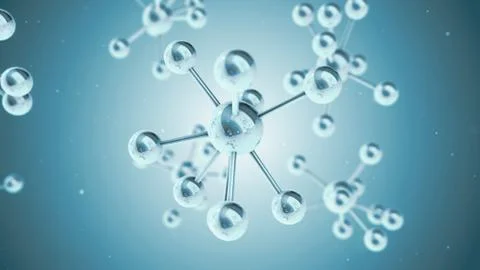 Abstract physics science molecule background 3d illustration Stock Illustration