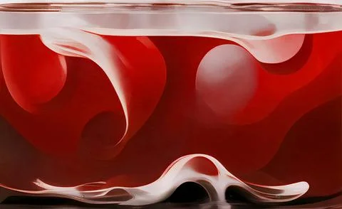 Abstract picture with waves of wine or blood colorful illustration in red colors Stock Illustration