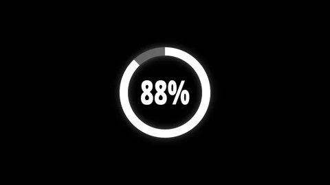 Abstract pie chart with 88 percent progress bar animation. Pie chart busine.. 스톡 동영상 337915957