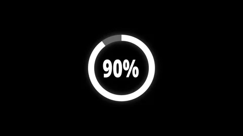 Abstract pie chart with 90 percent progress bar animation. Pie chart busine.. 스톡 동영상 337566759
