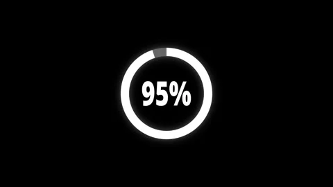 Abstract pie chart with 95 percent progress bar animation. Pie chart busine.. 스톡 동영상 337018987