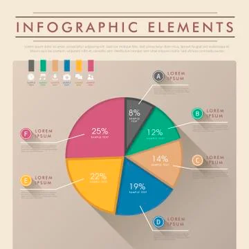 Abstract pie chart infographics Stock Illustration