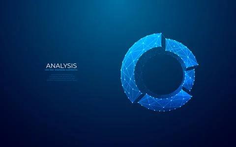 Abstract pie chart top view on technology blue background Stock Illustration