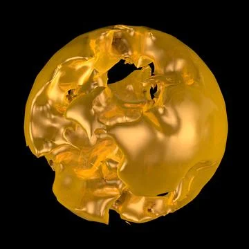 Abstract piece of gold. 3D render. Gold exchange, gold price. Stock Illustration