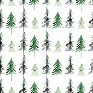 Abstract pine tree forest seamless pattern background Stock Illustration