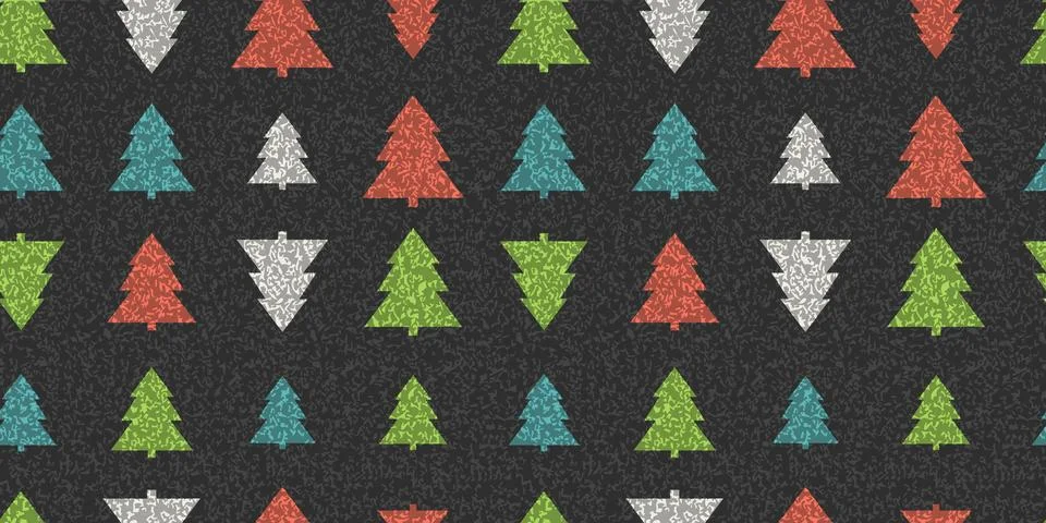 Abstract pine tree forest seamless pattern Stock Illustration