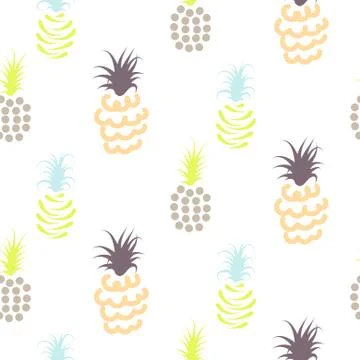 Abstract pineapple pastel colors pattern Stock Illustration