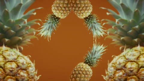 Abstract pineapple pattern on orange background 動画素材 293661322