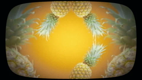 Abstract pineapple pattern on orange background. Vintage Film Look 動画素材 293661422