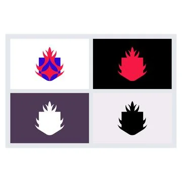 Abstract Pineapple Shield Logo Icon Set Ilustración de archivo