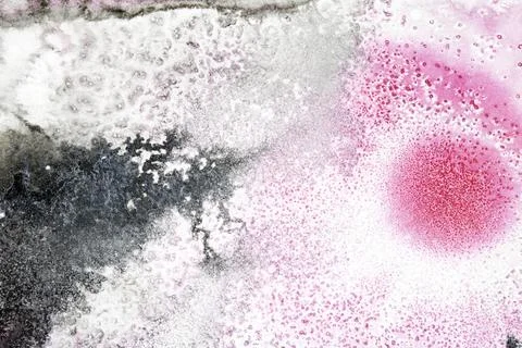 Abstract pink and back ink marble cracked background creative swirl paint Stock Illustration