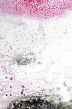Abstract pink and back ink marble cracked background creative swirl paint Stock Illustration